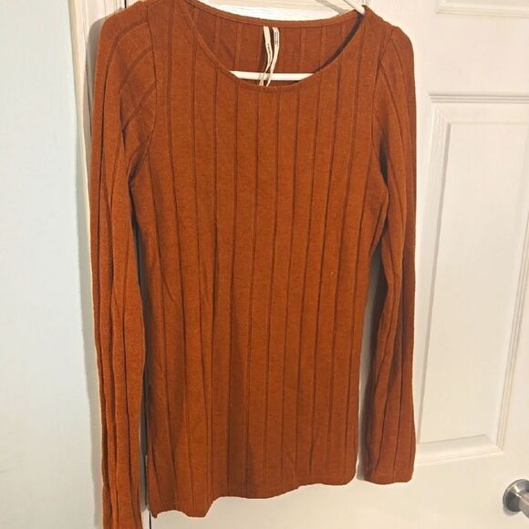 Anthropologie Burnt Orange Knit Top - Picture 1 of 5